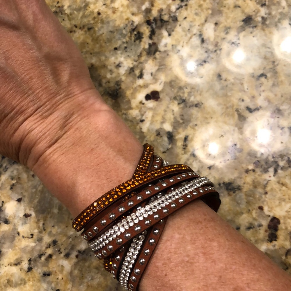 Brown 4 strand leather wrap bracelet 15’